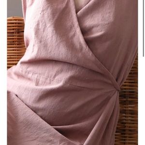 PO-EM Ode wrap dress size museum in Terracotta